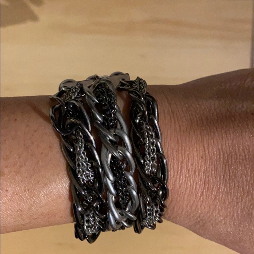 Grey multi chain bracelet
